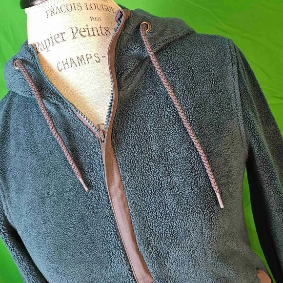 Toad & Co Womens‎ Green Fleece Cashmoore 1/2 Zip Hoodie Sweatshirt XS - Picture 3 of 4